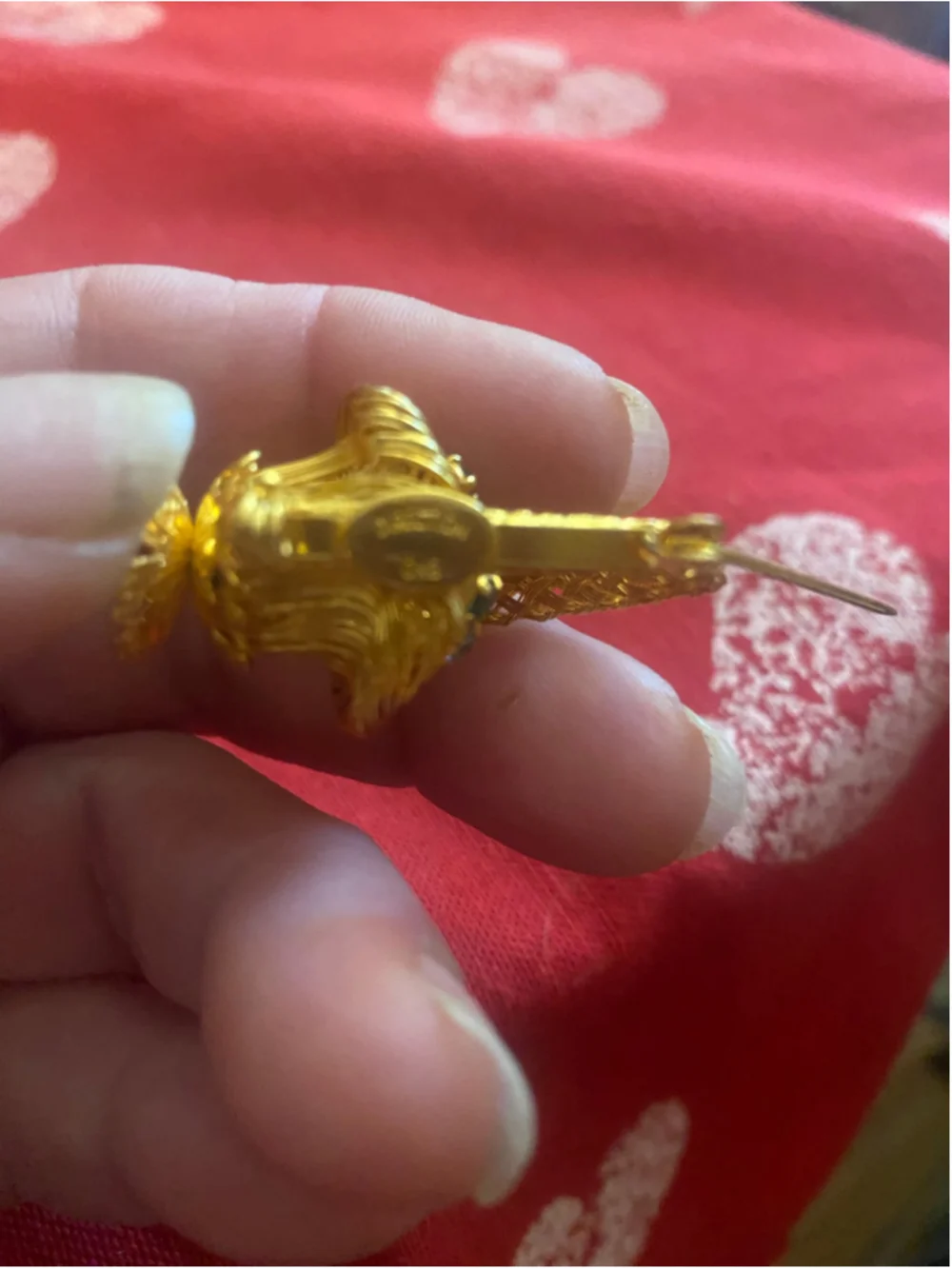 Vintage Direction One Gold Tone Basket Brooch